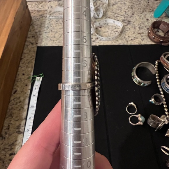 VS Johnson Zuni Needle Point Sterling  Silver Ring Native American Turquoise Sz7 - Picture 4 of 4